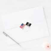 Amerikaanse en Pirate gekruiste vlaggen Ronde Sticker (Envelop)