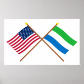 Amerikaanse en Sierra Leone gekruiste vlaggen Poster (Voorkant)