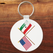 Amerikaanse en Somaliland Kroatische vlaggen Sleutelhanger (Voorkant)