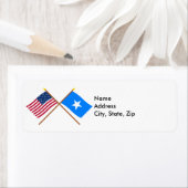 Amerikaanse en Somalische gekruiste vlaggen Etiket (Insitu)