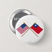 Amerikaanse en Taiwanese gekruiste vlaggen Ronde Button 5,7 Cm (Voorkant /achterkant)