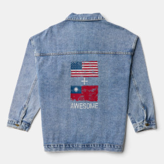 Amerikaanse en Taiwanese Geweldige VS en Taiwan vl Denim Jacket