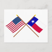 Amerikaanse en Texas Crossed Flags Briefkaart (Voorkant)