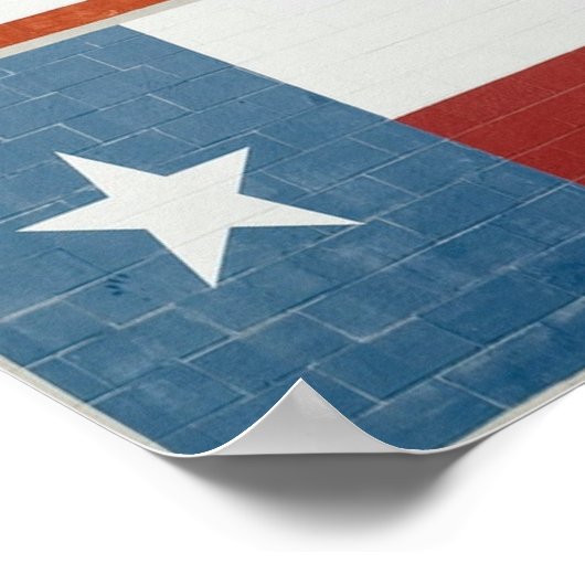 Amerikaanse en Texas Flag USA Red White en Blue Poster (Hoek)