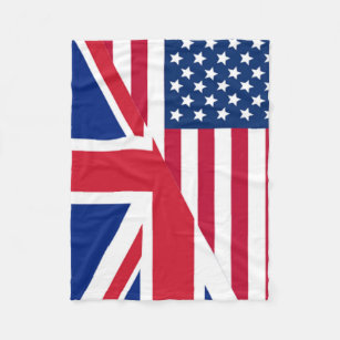 Amerikaanse en uniale vlag Fleece Blanket