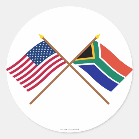 Amerikaanse en Zuid-Afrikaanse gesteentekker Ronde Sticker (Voorkant)