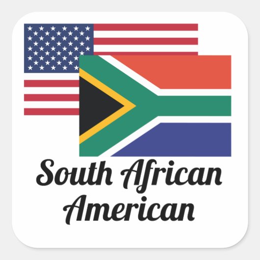 Amerikaanse en Zuid-Afrikaanse vlag Vierkante Sticker (Voorkant)