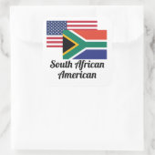 Amerikaanse en Zuid-Afrikaanse vlag Vierkante Sticker (Tas)