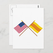 Amerikaanse en Zuid-Vietnam gekruiste vlaggen Briefkaart (Voorkant / Achterkant)