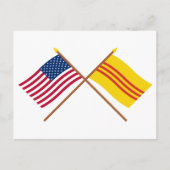 Amerikaanse en Zuid-Vietnam gekruiste vlaggen Briefkaart (Voorkant)