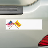 Amerikaanse en Zuid-Vietnam gekruiste vlaggen Bumpersticker (Op auto)