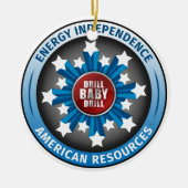 Amerikaanse energie-onafhankelijkheid keramisch ornament (Voorkant)