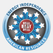 Amerikaanse energie-onafhankelijkheid ronde sticker (Voorkant)