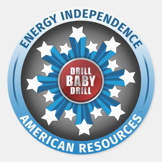 Amerikaanse energie-onafhankelijkheid ronde sticker (Voorkant)