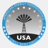 Amerikaanse energie-onafhankelijkheid ronde sticker (Voorkant)