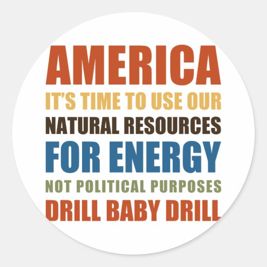 Amerikaanse energie ronde sticker (Voorkant)