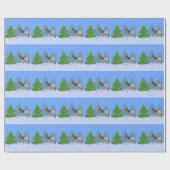 Amerikaanse Engelse Coonhound Decorating Kerstmis  Cadeaupapier (Vlak)