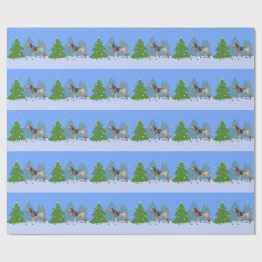 Amerikaanse Engelse Coonhound Decorating Kerstmis  Cadeaupapier (Vlak)