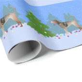 Amerikaanse Engelse Coonhound Decorating Kerstmis  Cadeaupapier (Rol Hoek)