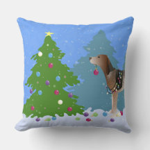 Amerikaanse Engelse Coonhound Decorating Kerstmis 