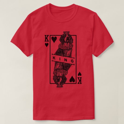 Amerikaanse Engelse coonhound King of Hearts Redti T-shirt (Design voorkant)