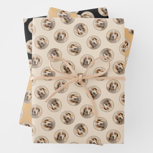 Amerikaanse Engelse Coonhound Redtick Schilderhond Inpakpapier Vel (In situ)