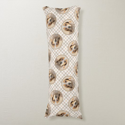 Amerikaanse Engelse Coonhound Redtick Schilderhond Lichaamskussen (Voorkant Verticaal)