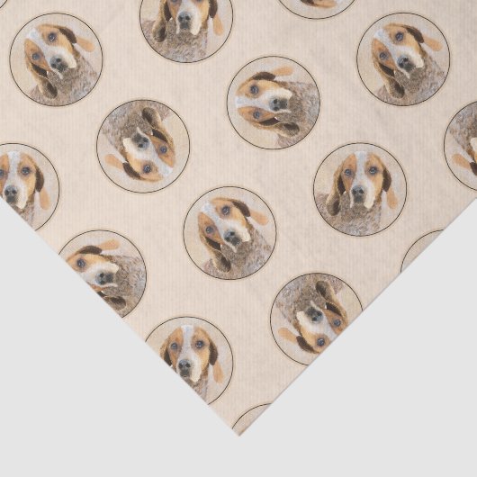 Amerikaanse Engelse Coonhound Redtick Schilderhond Tissuepapier (Detail)
