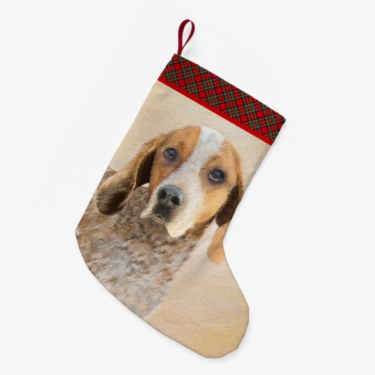 Amerikaanse Engelse Coonhound Schilderij - Honden Kleine Kerstsok (Voorkant (Hangend))