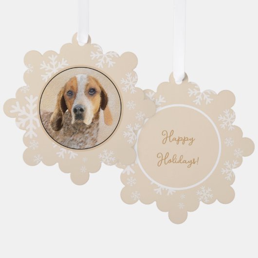 Amerikaanse Engelse Coonhound Schilderij - Honden Ornament Kaart (Voorkant / Achterkant)