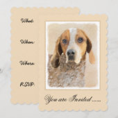 Amerikaanse Engelse coonhound-schildering - Oorspr Kaart (Voorkant / Achterkant)
