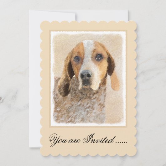 Amerikaanse Engelse coonhound-schildering - Oorspr Kaart (Voorkant)