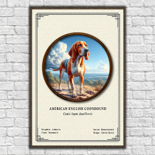 Amerikaanse Engelse Coonhound Zoölogische Serie Poster