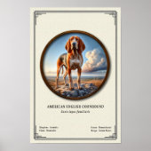 Amerikaanse Engelse Coonhound Zoölogische Serie Poster (Voorkant)