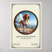 Amerikaanse Engelse Coonhound Zoölogische Serie Poster (Voorkant)
