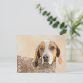 Amerikaanse Engelse coonhoundschildering - Dog Art Briefkaart (Staand voorkant)