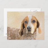 Amerikaanse Engelse coonhoundschildering - Dog Art Briefkaart (Voorkant / Achterkant)