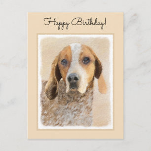 Amerikaanse Engelse coonhoundschildering - Dog Art Briefkaart