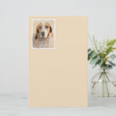 Amerikaanse Engelse coonhoundschildering - Dog Art Briefpapier (Staand voorkant)