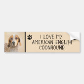 Amerikaanse Engelse coonhoundschildering - Dog Art Bumpersticker (Voorkant)