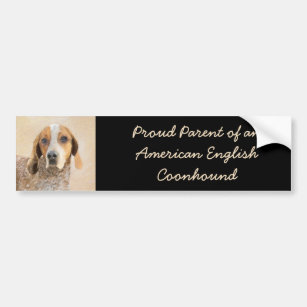 Amerikaanse Engelse coonhoundschildering - Dog Art Bumpersticker