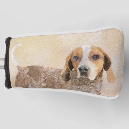 Amerikaanse Engelse coonhoundschildering - Dog Art Golfheadcover (Voorkant)