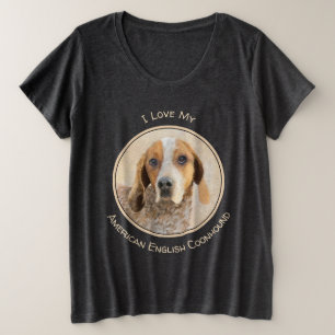 Amerikaanse Engelse coonhoundschildering - Dog Art Grote Maat T-shirt