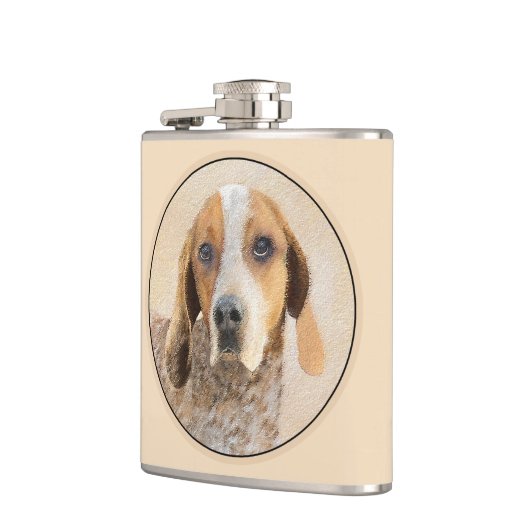 Amerikaanse Engelse coonhoundschildering - Dog Art Heupfles (Links)