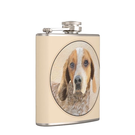 Amerikaanse Engelse coonhoundschildering - Dog Art Heupfles (Rechts)