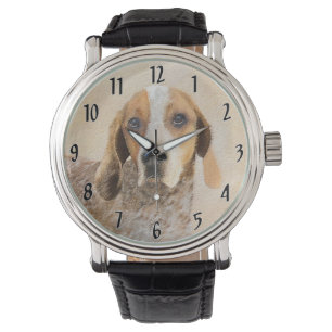 Amerikaanse Engelse coonhoundschildering - Dog Art Horloge
