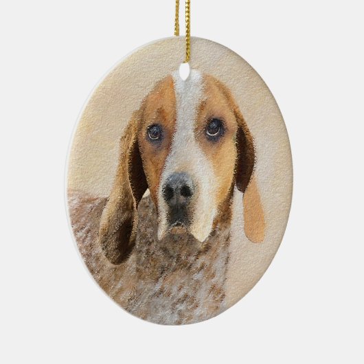 Amerikaanse Engelse coonhoundschildering - Dog Art Keramisch Ornament (Rechts)