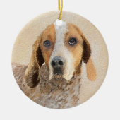 Amerikaanse Engelse coonhoundschildering - Dog Art Keramisch Ornament (Voorkant)
