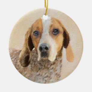 Amerikaanse Engelse coonhoundschildering - Dog Art Keramisch Ornament