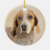 Amerikaanse Engelse coonhoundschildering - Dog Art Keramisch Ornament (Achterkant)